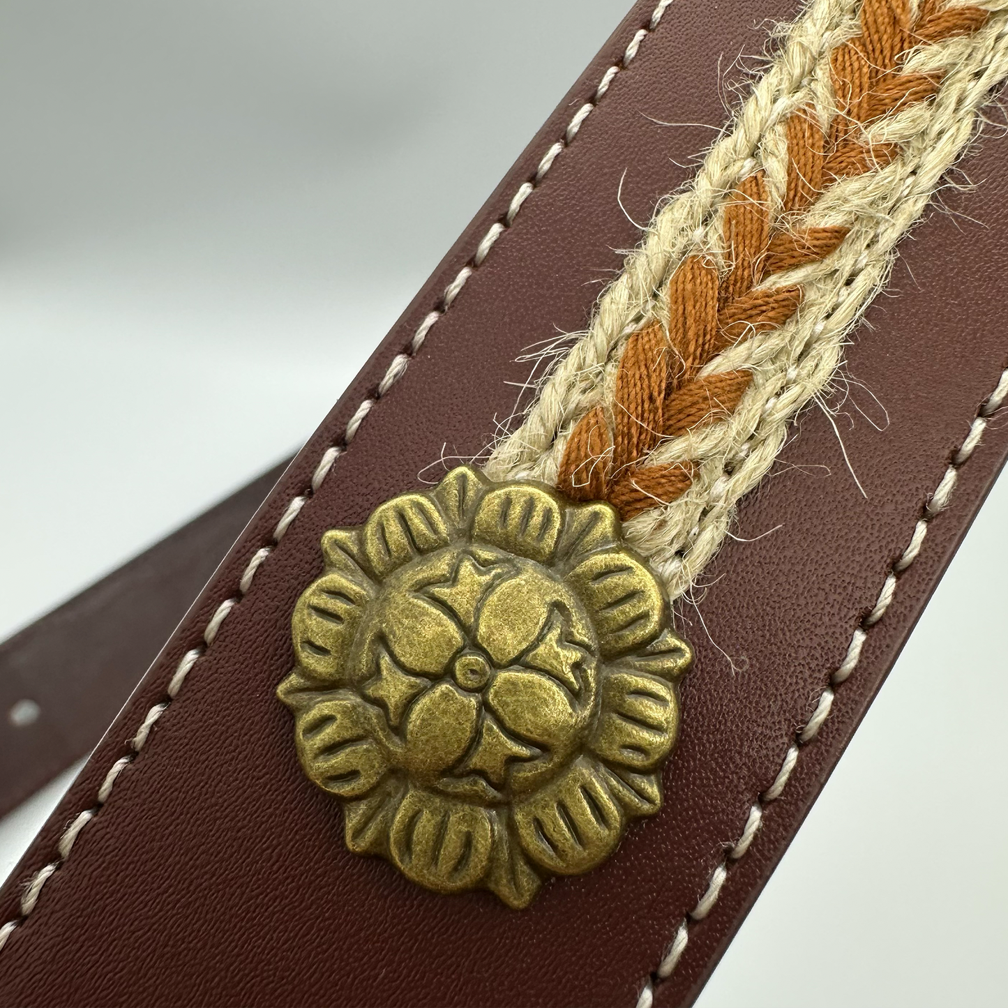 Brown Rope Studded Belt Strap