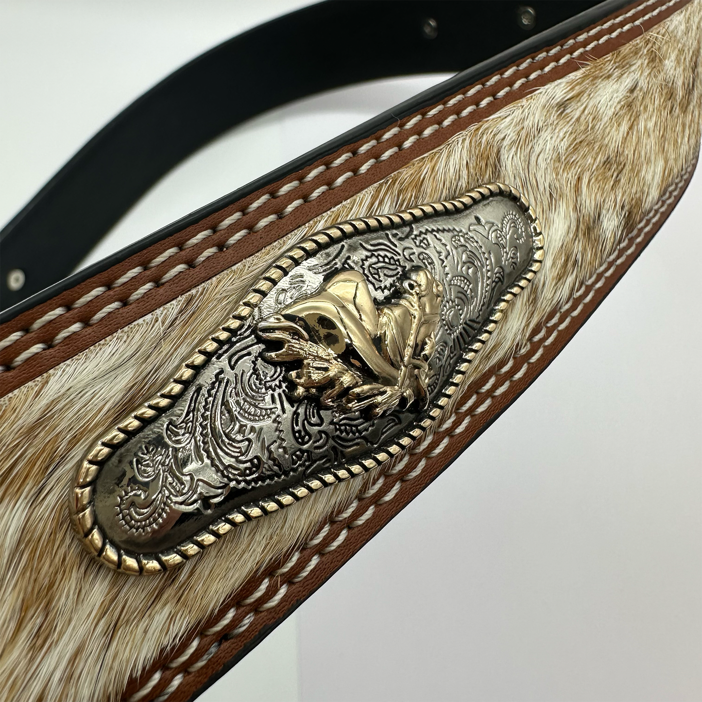Brown Horsehair Inlayer Belt Strap