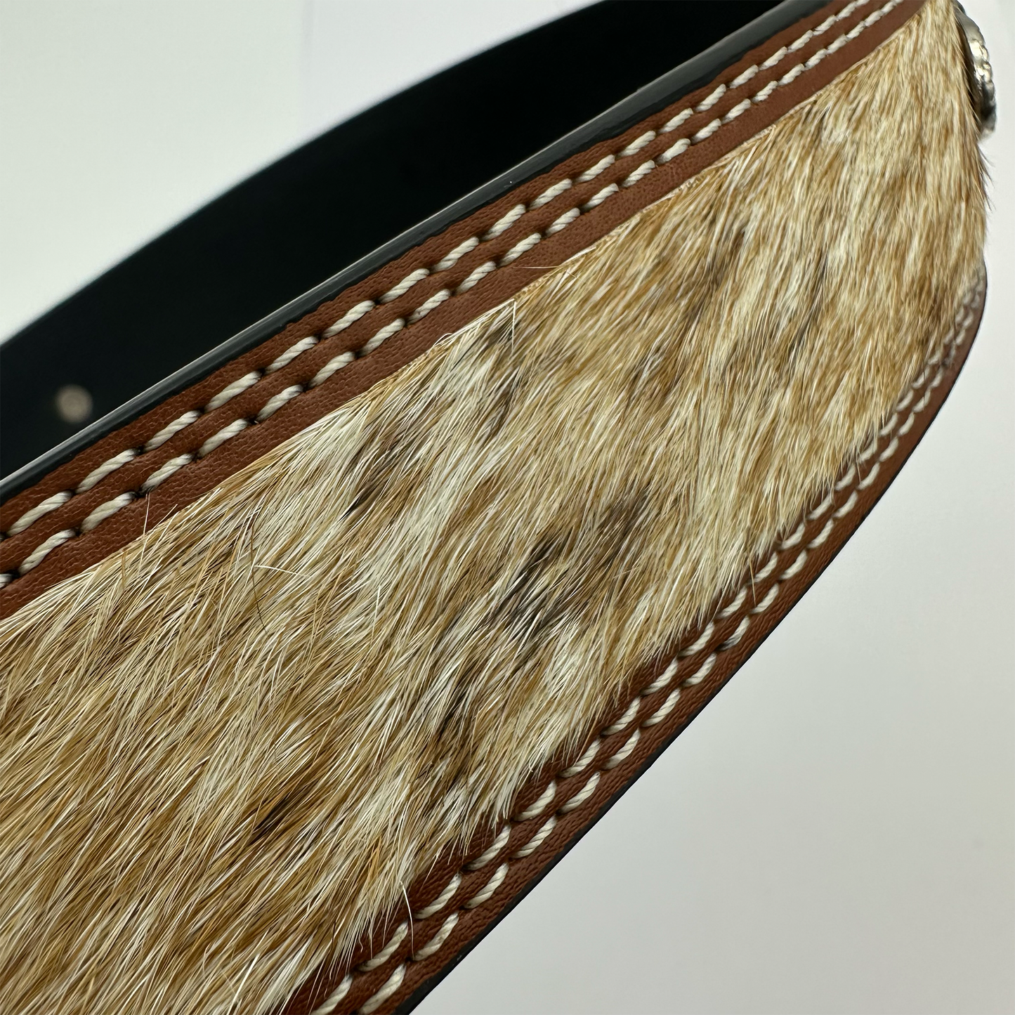 Brown Horsehair Inlayer Belt Strap