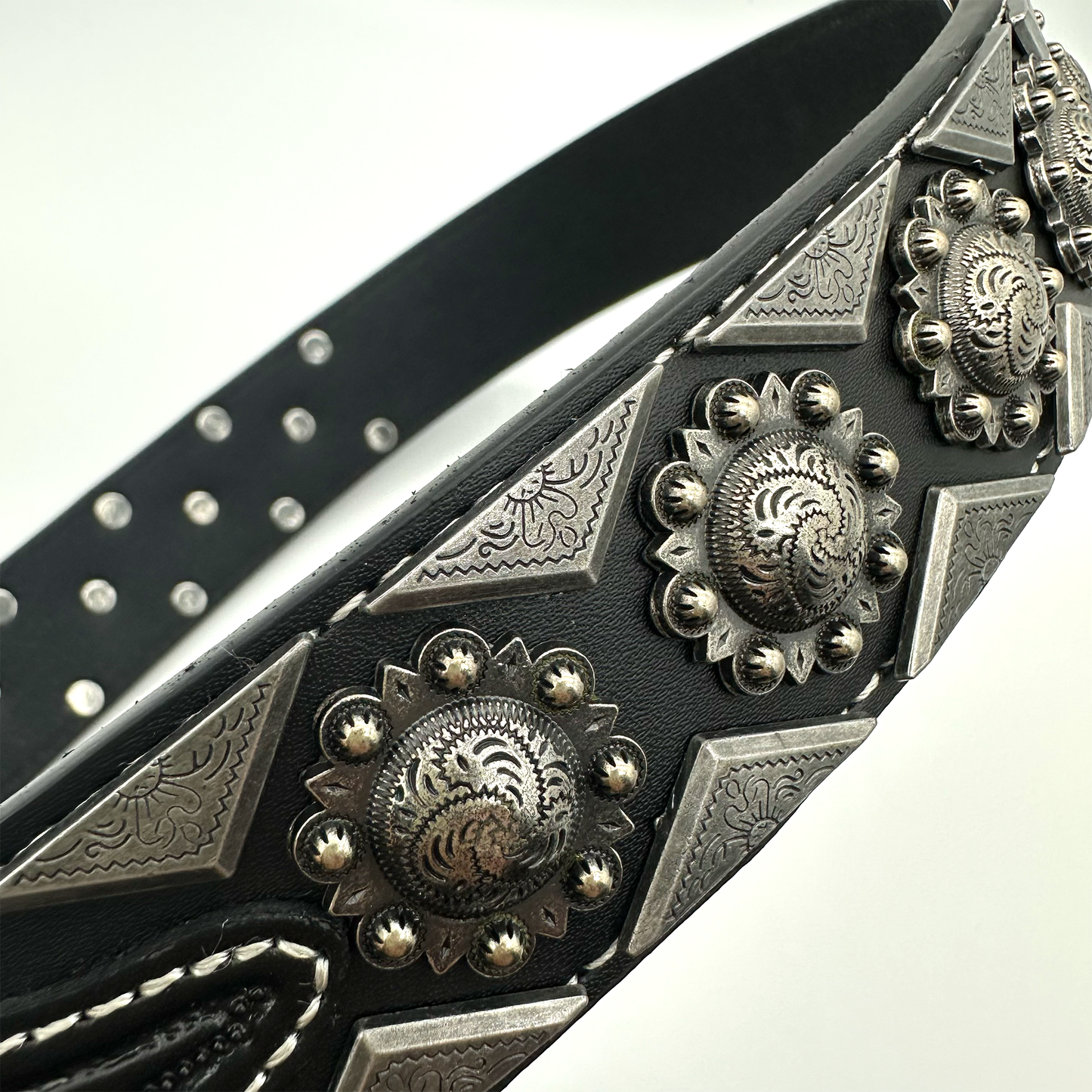 Black Metal Studded Belt Strap
