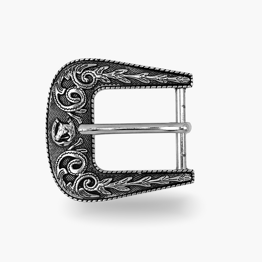 Vintage Floral Embossed Belt Buckle