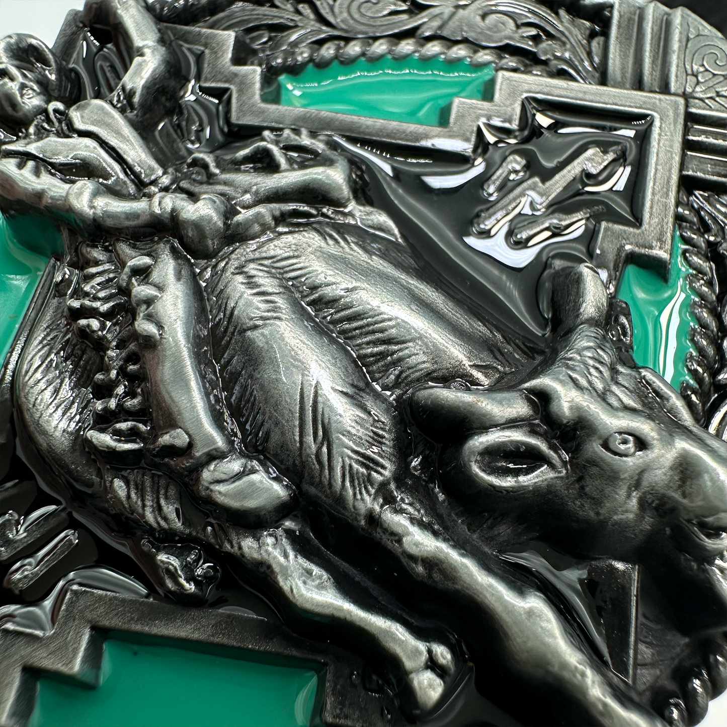 Cowboy Turquoise Glaze Belt Buckle