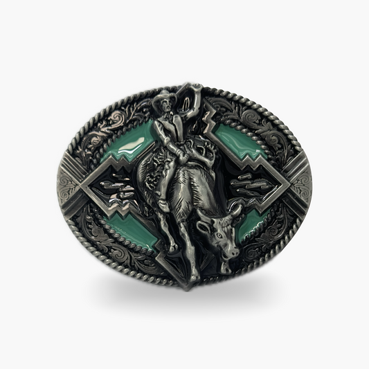 Cowboy Turquoise Glaze Belt Buckle