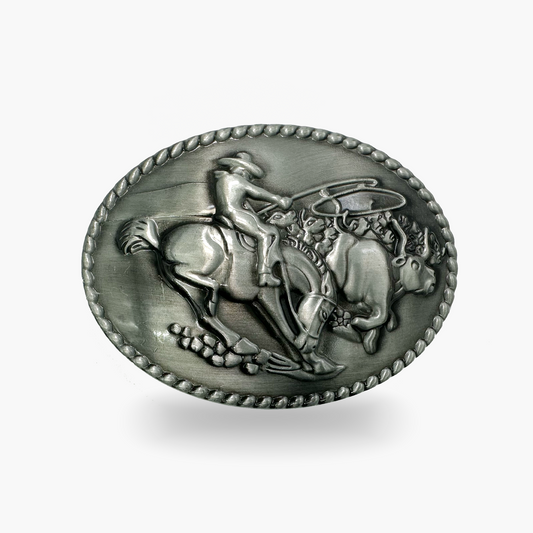 Silver Cowboy Belt Buckle