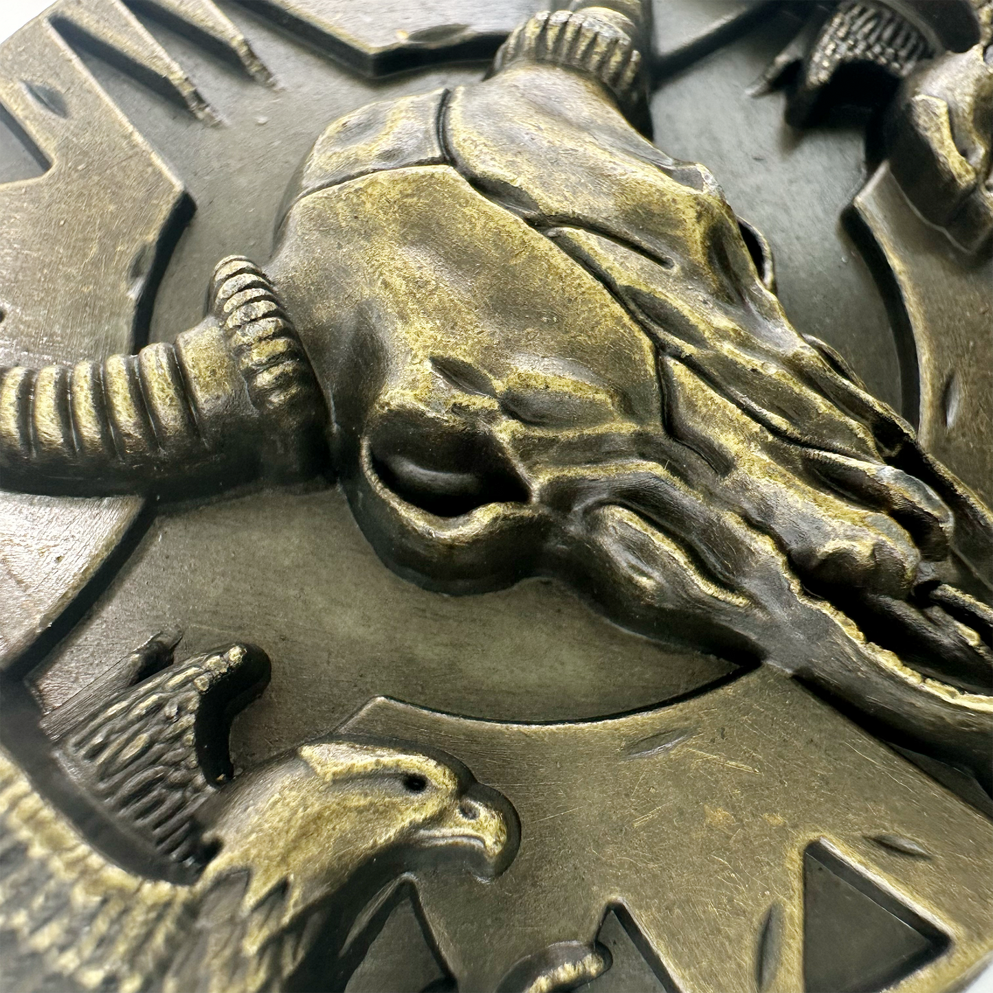 Brass Cow Skull Belt Buckle