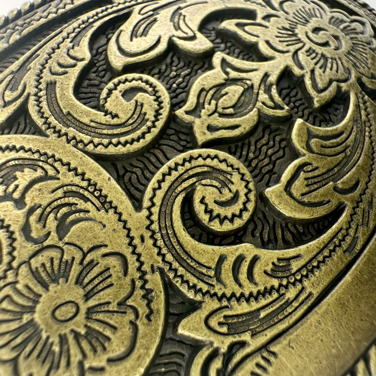 Brass Flower Belt Buckle