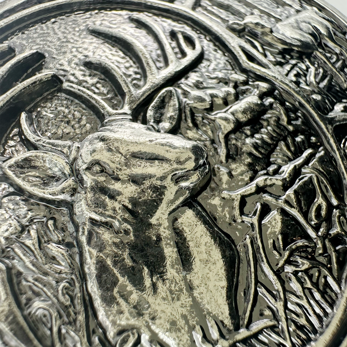 Silver Buck Head Belt Buckle