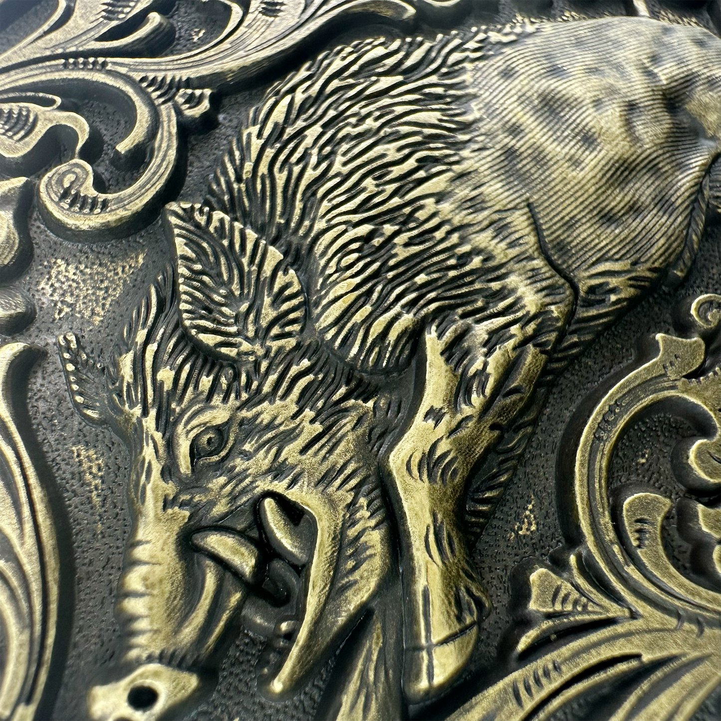 Brass Hog Belt Buckle