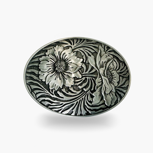 Silver Flower Belt Buckle