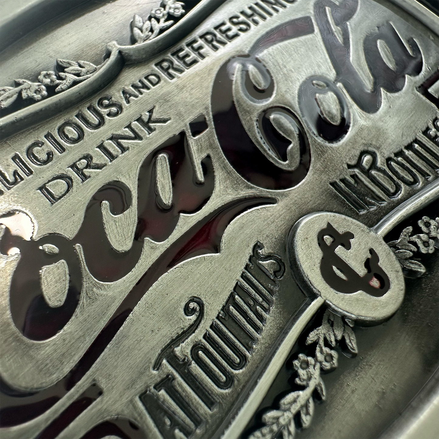 Silver Cocacola Belt Buckle