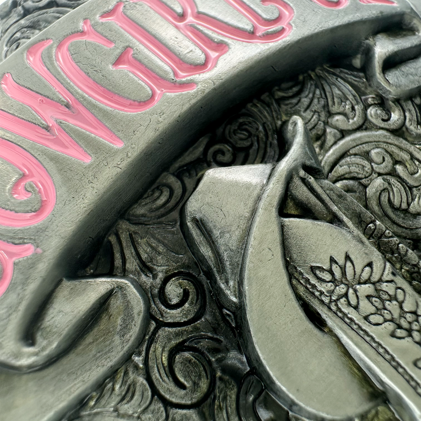 Silver Cowgirl Up Belt Buckle