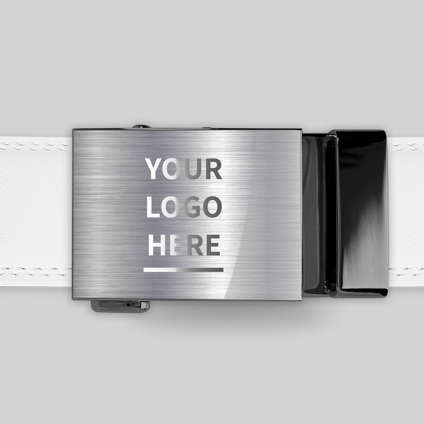Custom Leather Golf Belt with Laser-engraved Buckle