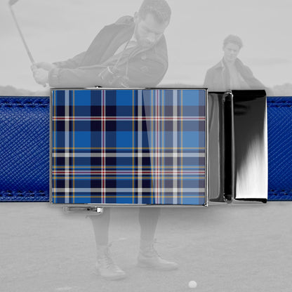 Scottish Blue Tartan Golf Belt